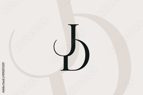JD or DJ letter logo icon design. Classic style luxury initials monogram.