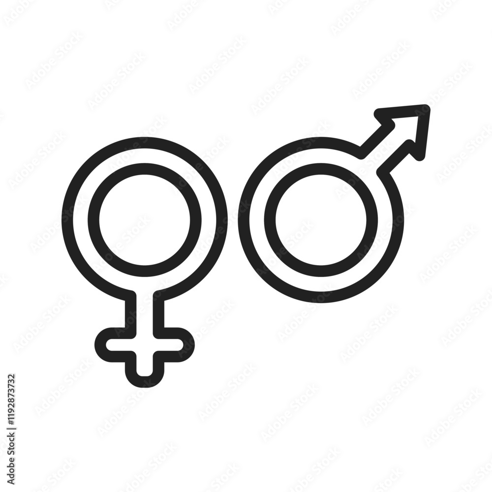 Gender Signs icon vector image. Suitable for mobile apps, web apps and print media. Gender Signs icon vector image. Suitable for mobile apps, web apps and print media.