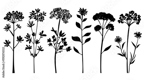 Collection of Angelica continuous icon pattern, Angelica vectorized artwork