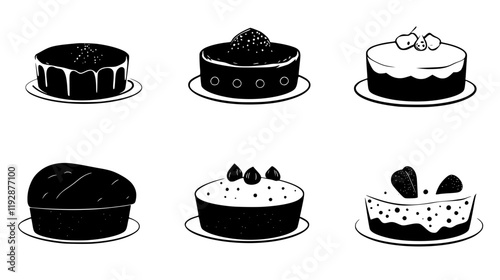 Collection of Bread pudding, food vector art