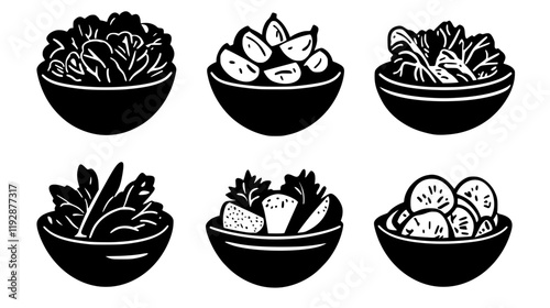 Caesar salad tiled design, Caesar salad repeating background illustration