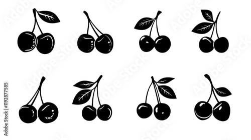 Cherry tiled design, Cherry repeating background illustration