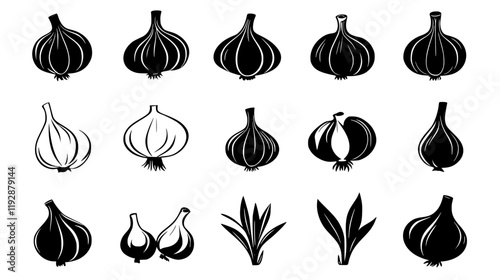 Garlic tiled design, Garlic repeating background illustration