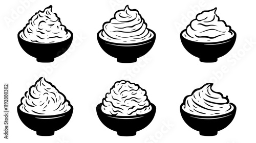 Collection of Mashed potatoes, food vector art
