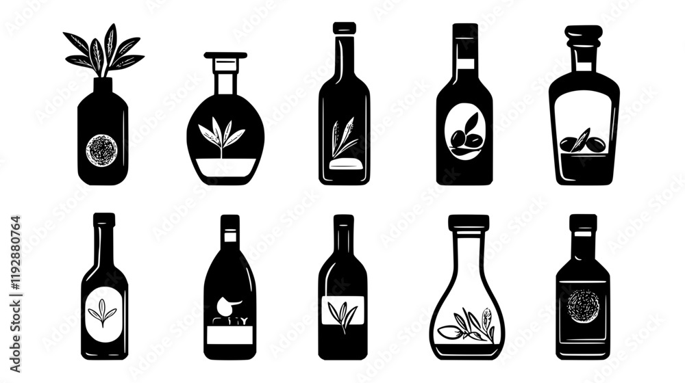 Collection of Olive oil continuous icon pattern, Olive oil vectorized artwork Collection of Olive oil continuous icon pattern, Olive oil vectorized artwork