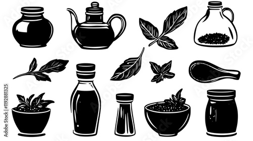 Pesto sauce tiled design, Pesto sauce repeating background illustration