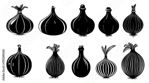 Collection of Pickled Onions continuous icon pattern, Pickled Onions vectorized artwork
