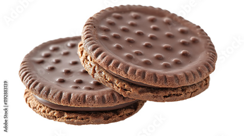  Choco pie chocolate biscuits isolated on a white background  photo