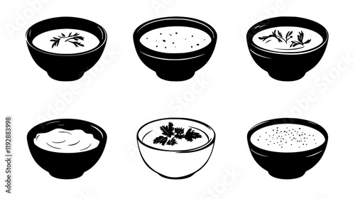 Collection of Aioli, vectorized food design