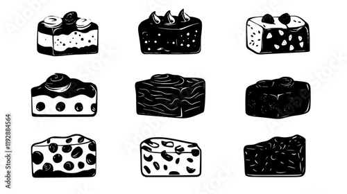 Collection of Blondies, vectorized food design