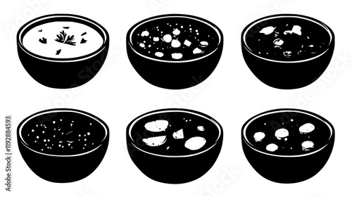 Collection of Borscht, vectorized food design