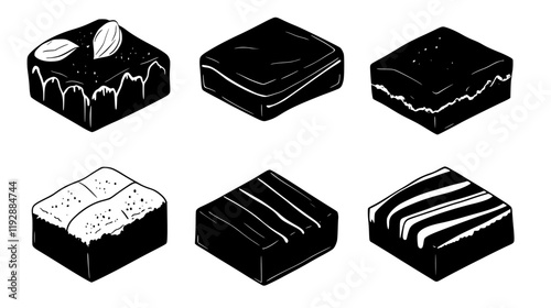 Collection of Brownies, vectorized food design