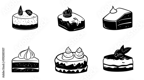 Collection of Carrot cake, vectorized food design