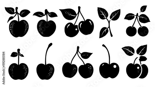 Collection of Cherry, vectorized food design