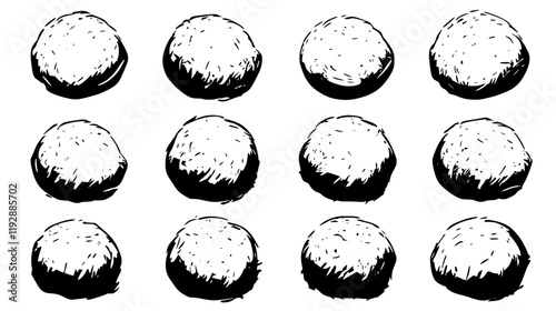 Coconut Macaroons tiled design, Coconut Macaroons repeating background illustration