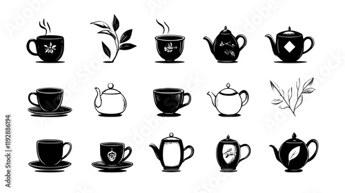 Earl Grey tea tiled design, Earl Grey tea repeating background illustration