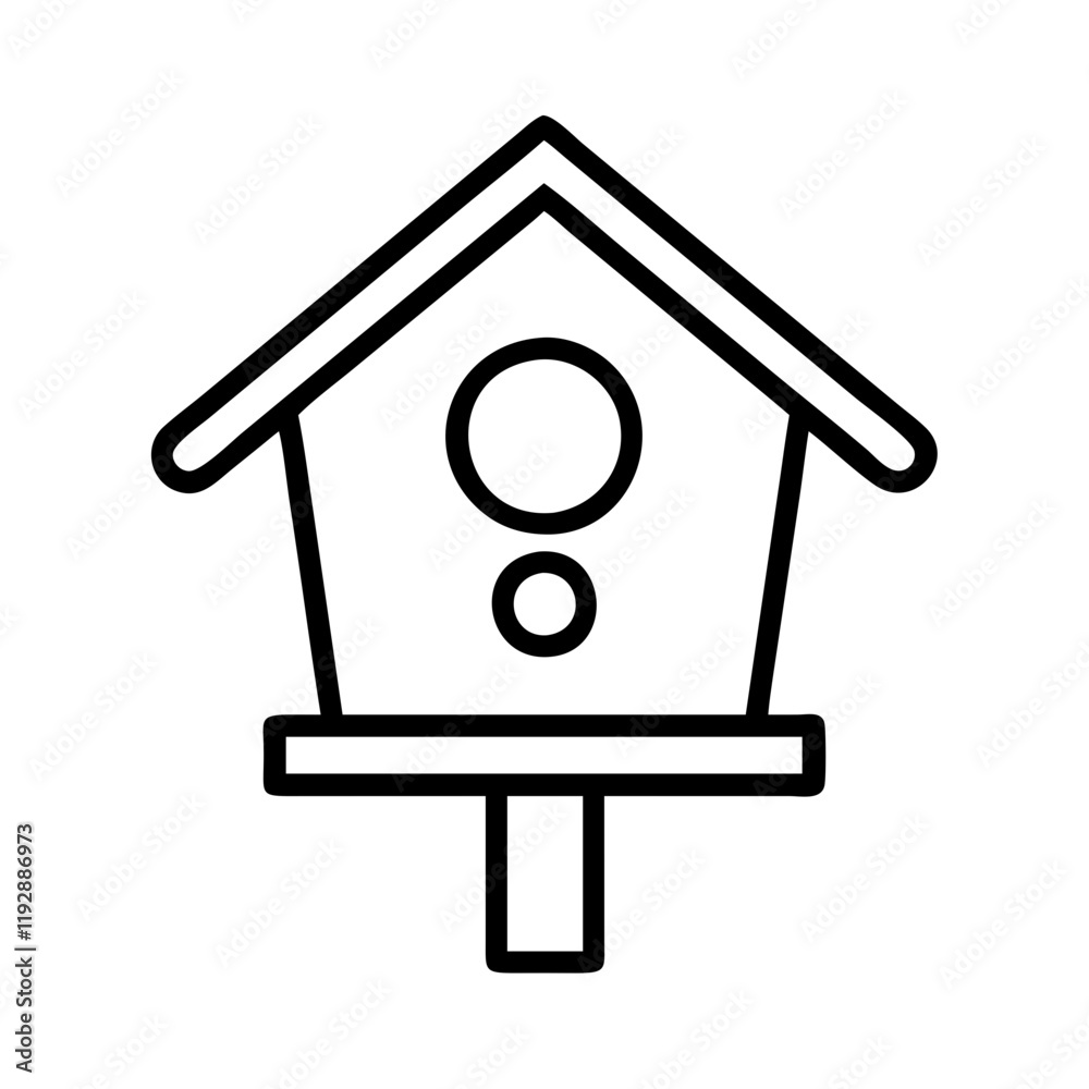 birdhouse icon, birdhouse line art - simple line art of birdhouse, perfect for birdhouse logos and icons and themed design birdhouse icon, birdhouse line art - simple line art of birdhouse, perfect for birdhouse logos and icons and themed design