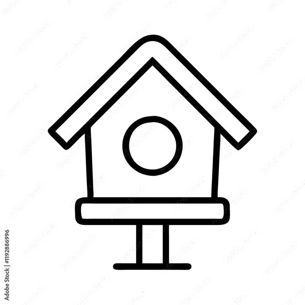 birdhouse icon, birdhouse line art - simple line art of birdhouse, perfect for birdhouse logos and icons and themed design birdhouse icon, birdhouse line art - simple line art of birdhouse, perfect for birdhouse logos and icons and themed design