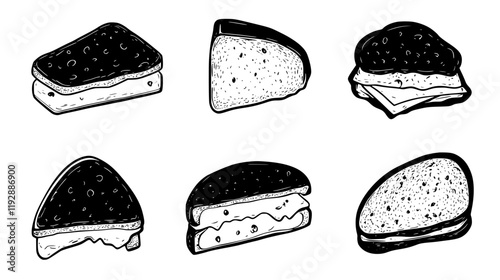 Grilled Cheese tiled design, Grilled Cheese repeating background illustration