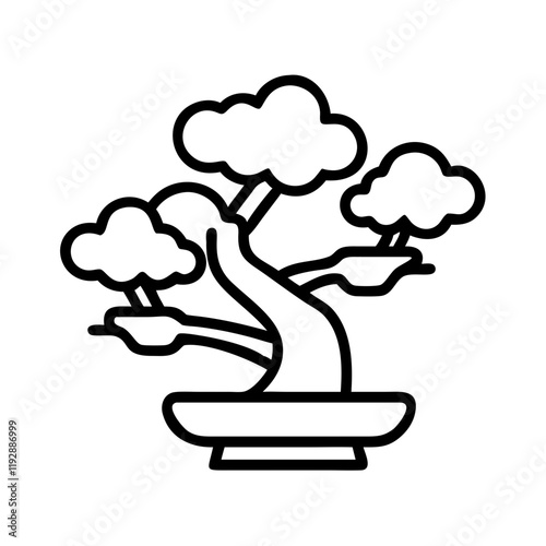 bonsai pruning icon, bonsai pruning line art - simple line art of bonsai pruning, perfect for bonsai pruning logos and icons and themed design