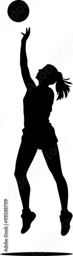 Volleyball player pose silhouette