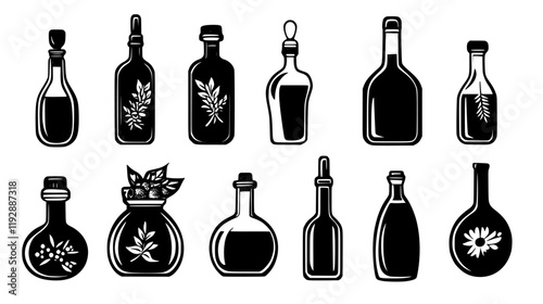 Collection of Honey vinegar, vectorized food design