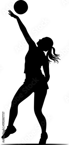 Volleyball player pose silhouette