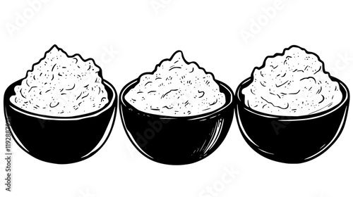 Collection of Mashed potatoes, vectorized food design