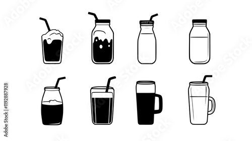 Collection of Milk, vectorized food design