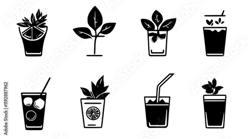 Collection of Mojito, vectorized drink design