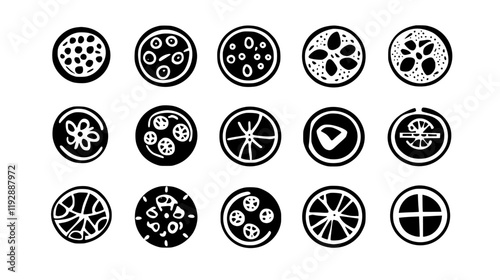 Collection of Mini Pizzas, vectorized food design