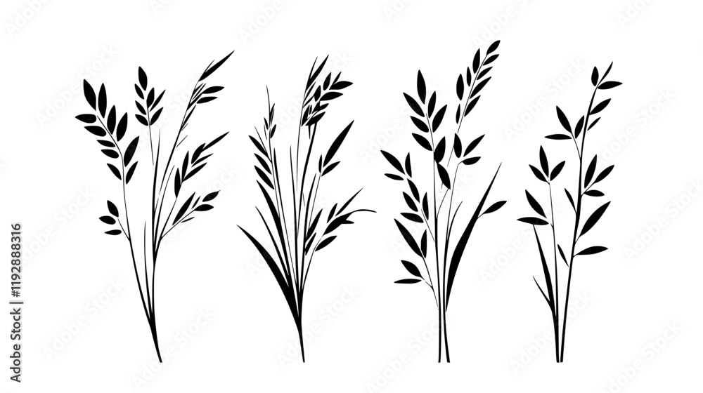 Fototapeta premium Oats tiled design, Oats repeating background illustration