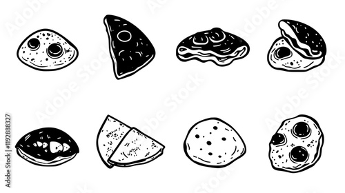 Collection of Omelet continuous icon pattern, Omelet vectorized artwork