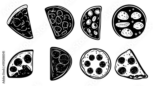 Pepperoni tiled design, Pepperoni repeating background illustration