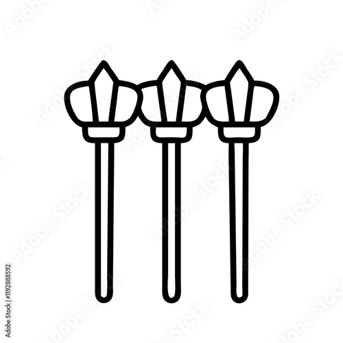 garden stakes icon, garden stakes line art - simple line art of garden stakes, perfect for garden stakes logos and icons and themed design