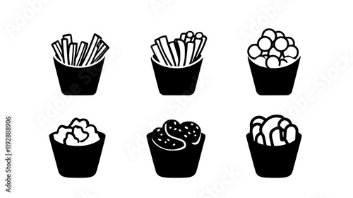 Collection of Poutine, vectorized food design