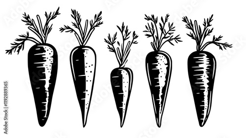 Collection of Roasted carrots continuous icon pattern, Roasted carrots vectorized artwork