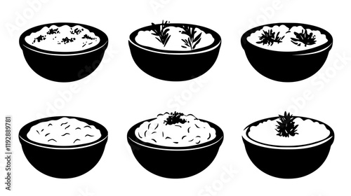 Collection of Shepherds pie icons, Shepherds pie vectorized seamless pattern