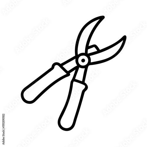 pruning shears icon, pruning shears line art - simple line art of pruning shears, perfect for pruning shears logos and icons and themed design