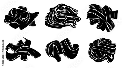Collection of Tagliatelle, vectorized food design