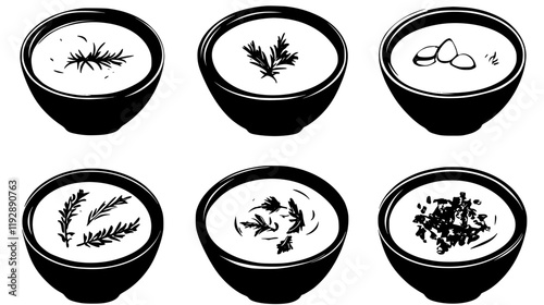 Collection of Tzatziki continuous icon pattern, Tzatziki vectorized artwork