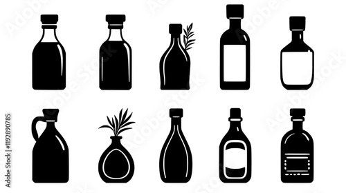 Vegetable oil tiled design, Vegetable oil repeating background illustration