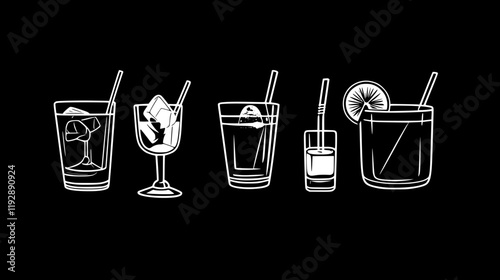Whiskey sour tiled design, Whiskey sour repeating background illustration