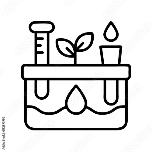 soil testing kit icon, soil testing kit line art - simple line art of soil testing kit, perfect for soil testing kit logos and icons and themed design