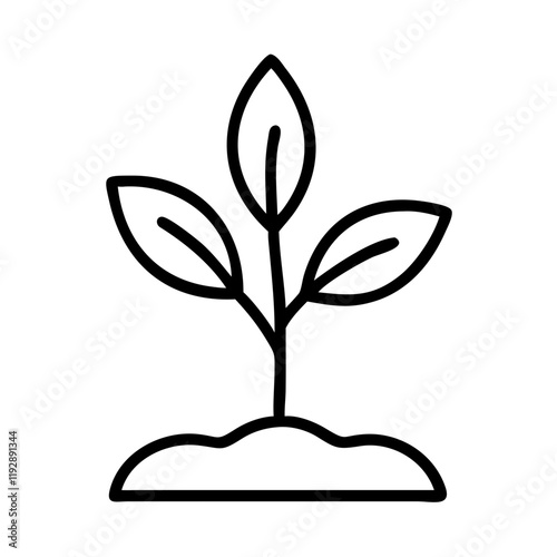 tree sapling icon, tree sapling line art - simple line art of tree sapling, perfect for tree sapling logos and icons and themed design