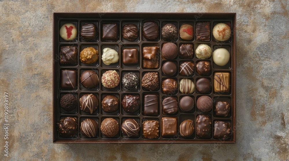 A Luxurious Collection of Exquisite Chocolates Showcasing Various Types and Textures Perfect for Gifting or Celebrating Special Moments with Friends and Family A Luxurious Collection of Exquisite Chocolates Showcasing Various Types and Textures Perfect for Gifting or Celebrating Special Moments with Friends and Family