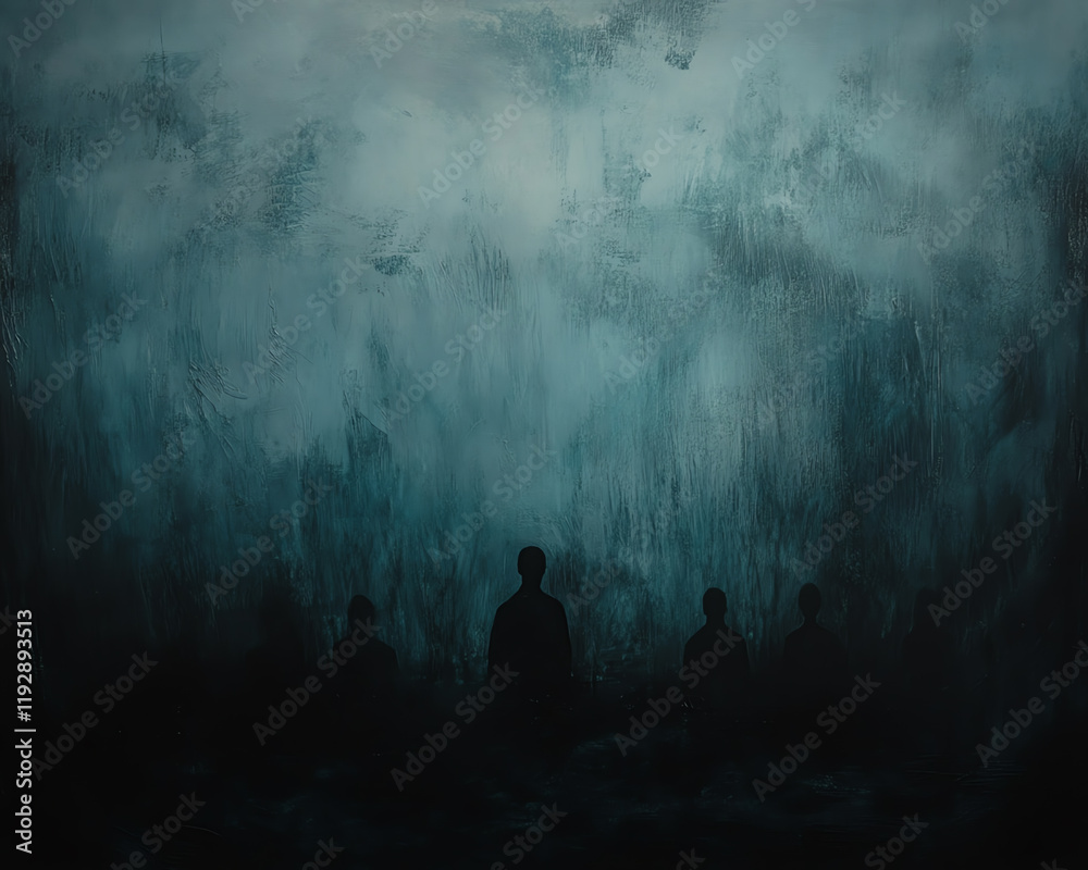 A mysterious and abstract representation, blending figure silhouettes with an ethereal background for deep emotional reflection. A mysterious and abstract representation, blending figure silhouettes with an ethereal background for deep emotional reflection.