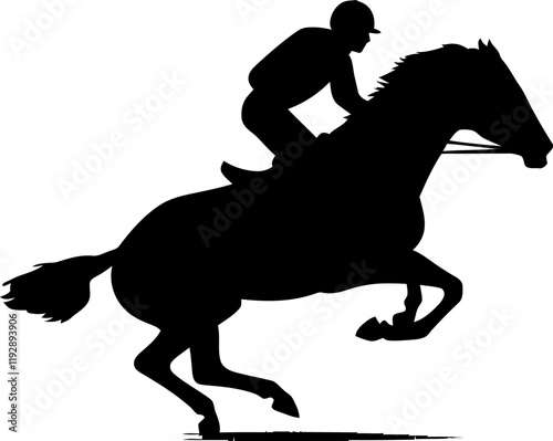 Horse with rider silhouette