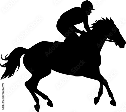 Horse with rider silhouette