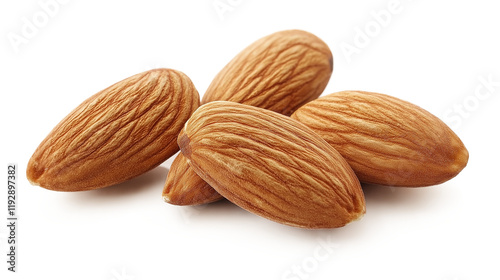  Roasted almonds isolated on a white background